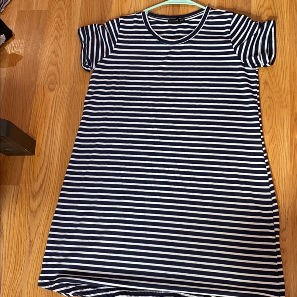 Cotton on blue and white striped t shirt dress